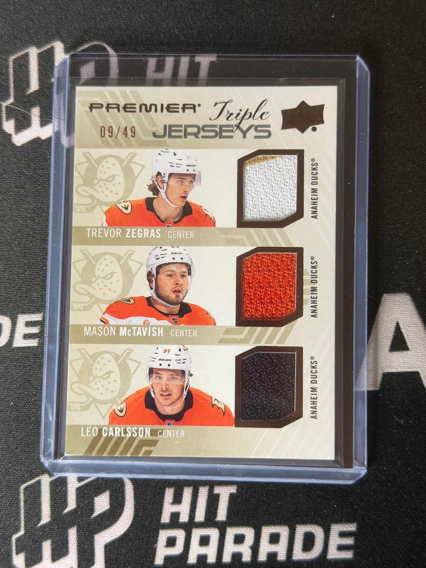 24-25 UD PREMIER - TRIPLE JERSEYS ZEGRAS | McTAVISH | CARLSSON 09/49