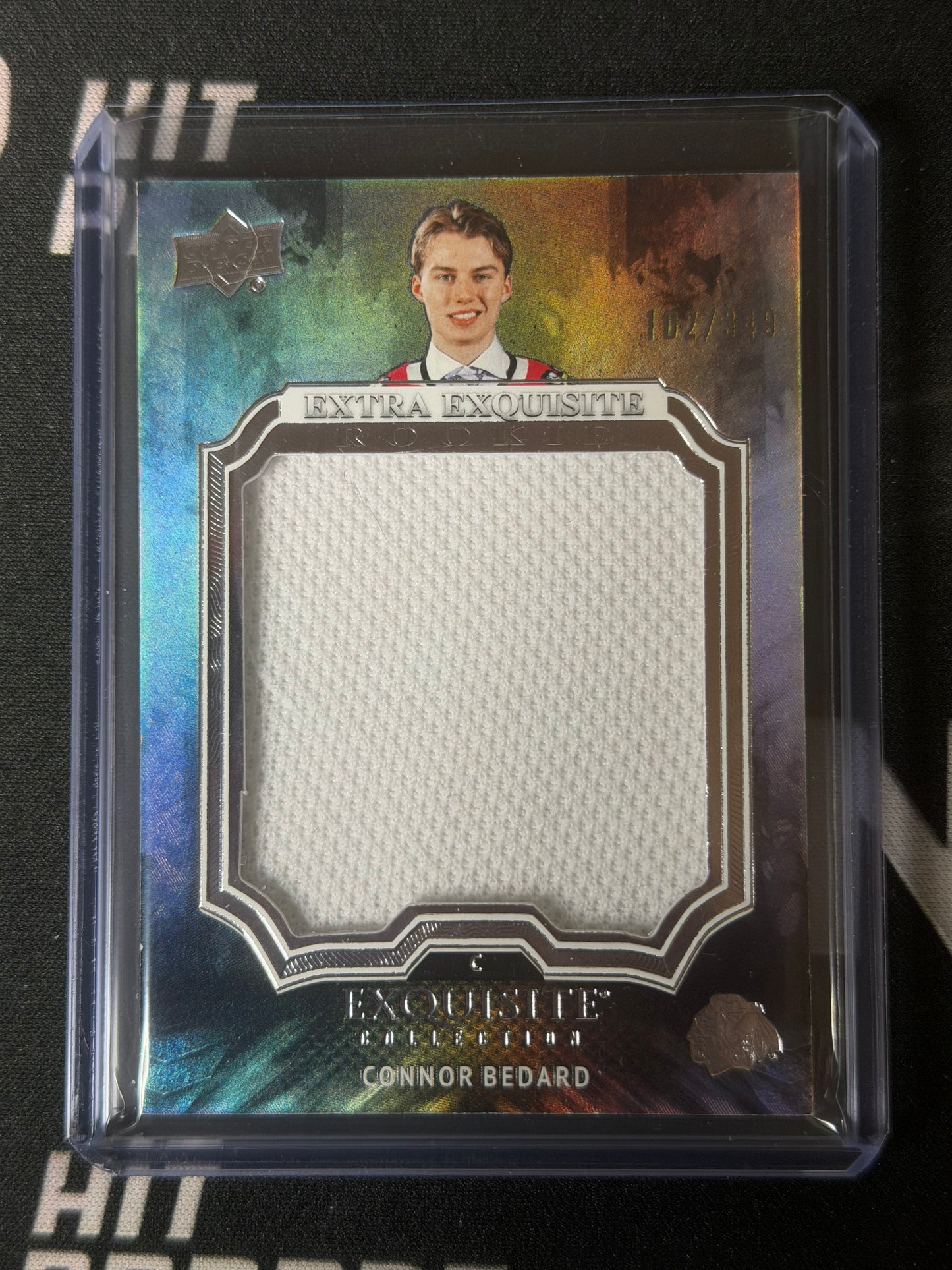 23-24 EXQUISITE - CONNOR BEDARD ROOKIE JUMBO JERSEY SP 102/349