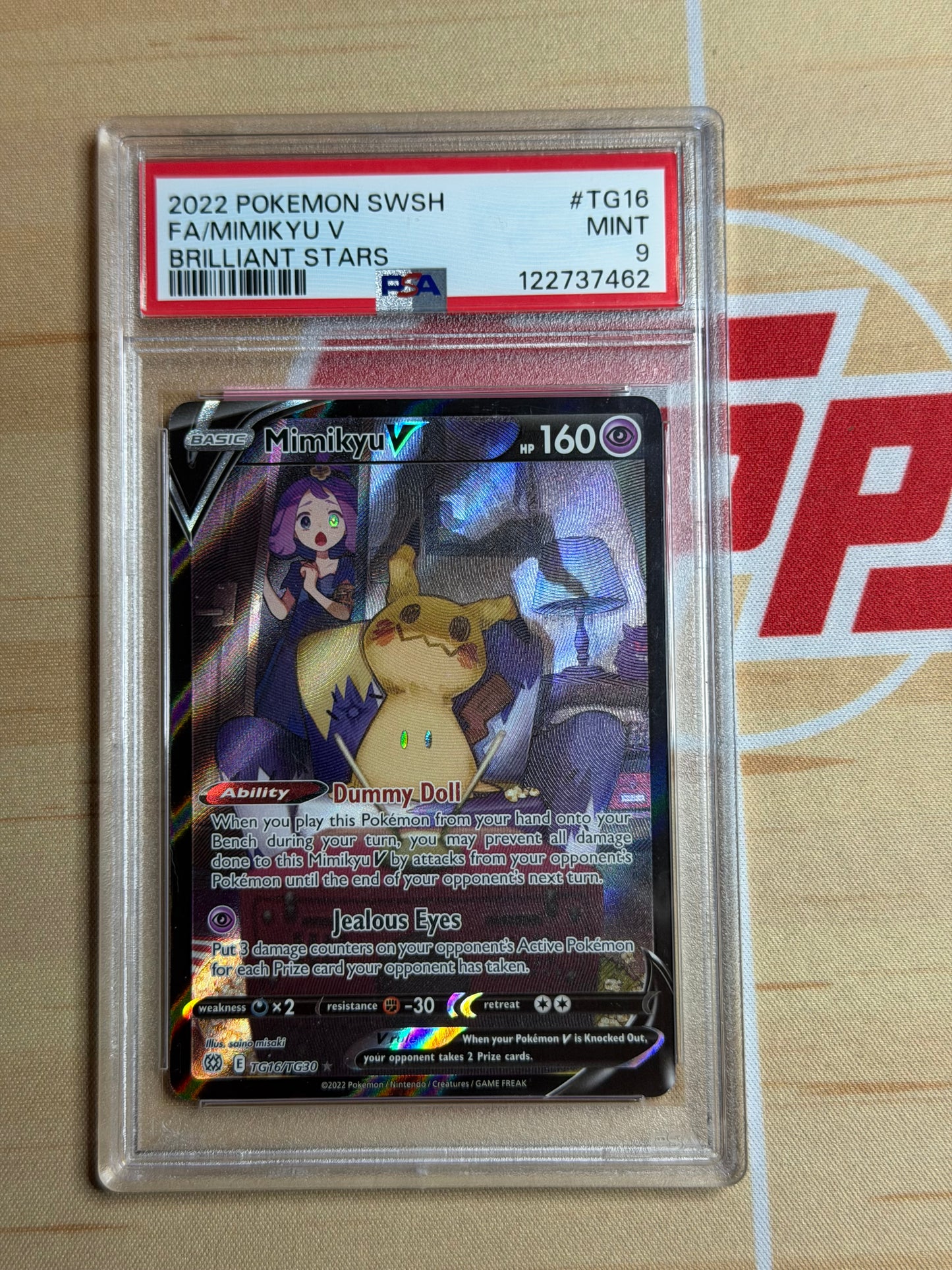 22 POKÉMON MIMIKYU V - BRILLIANT STARS PSA 9
