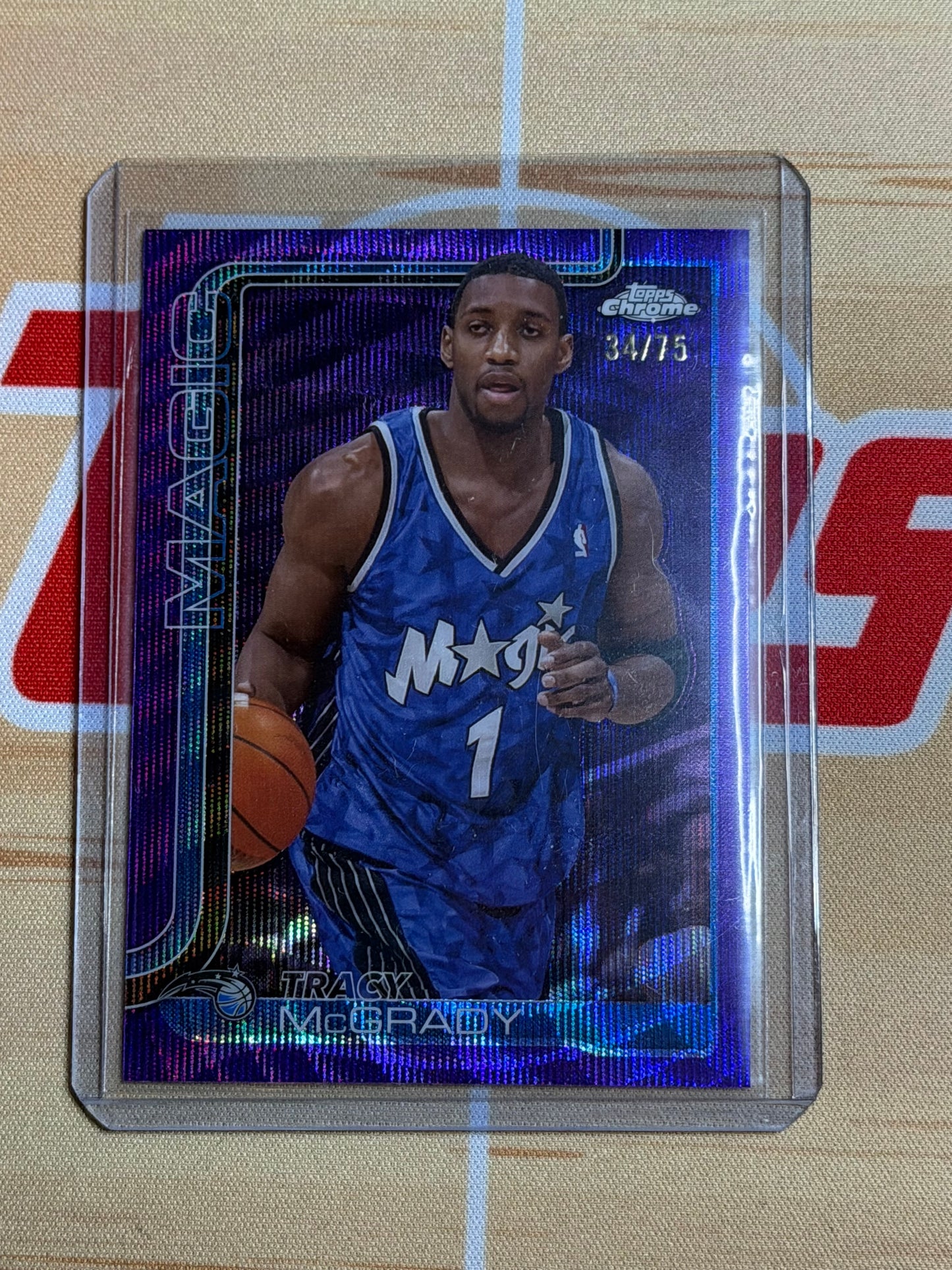 25-26 TOPPS CHROME TRACY MCGRADY PURPLE REFRACTOR #245 34/75
