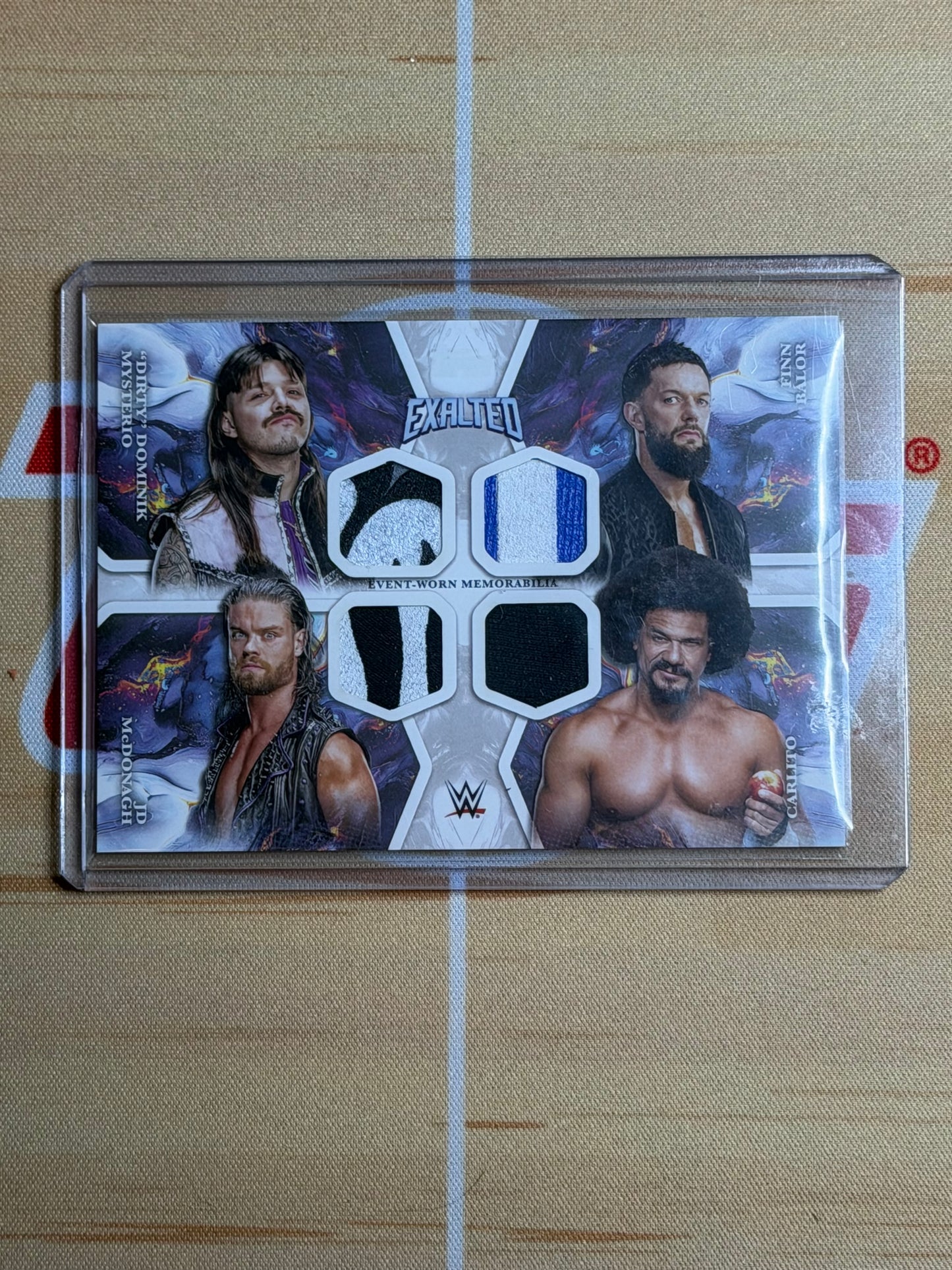 25 WWE EXALTED QUAD PATCH DIRTY DOM | JD MCDONAUGH | FINN BALOR | CARLITO