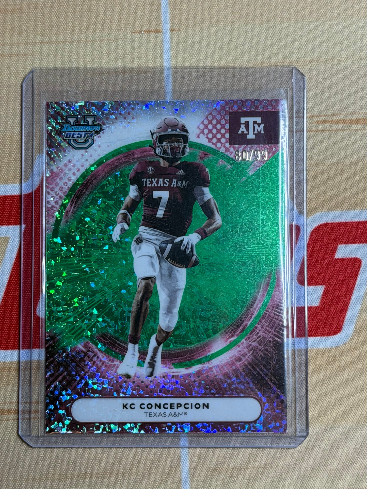 25 BOWMAN BEST U FOOTBALL KC CONCEPCION GREEN MINI DIAMONDS 80/99