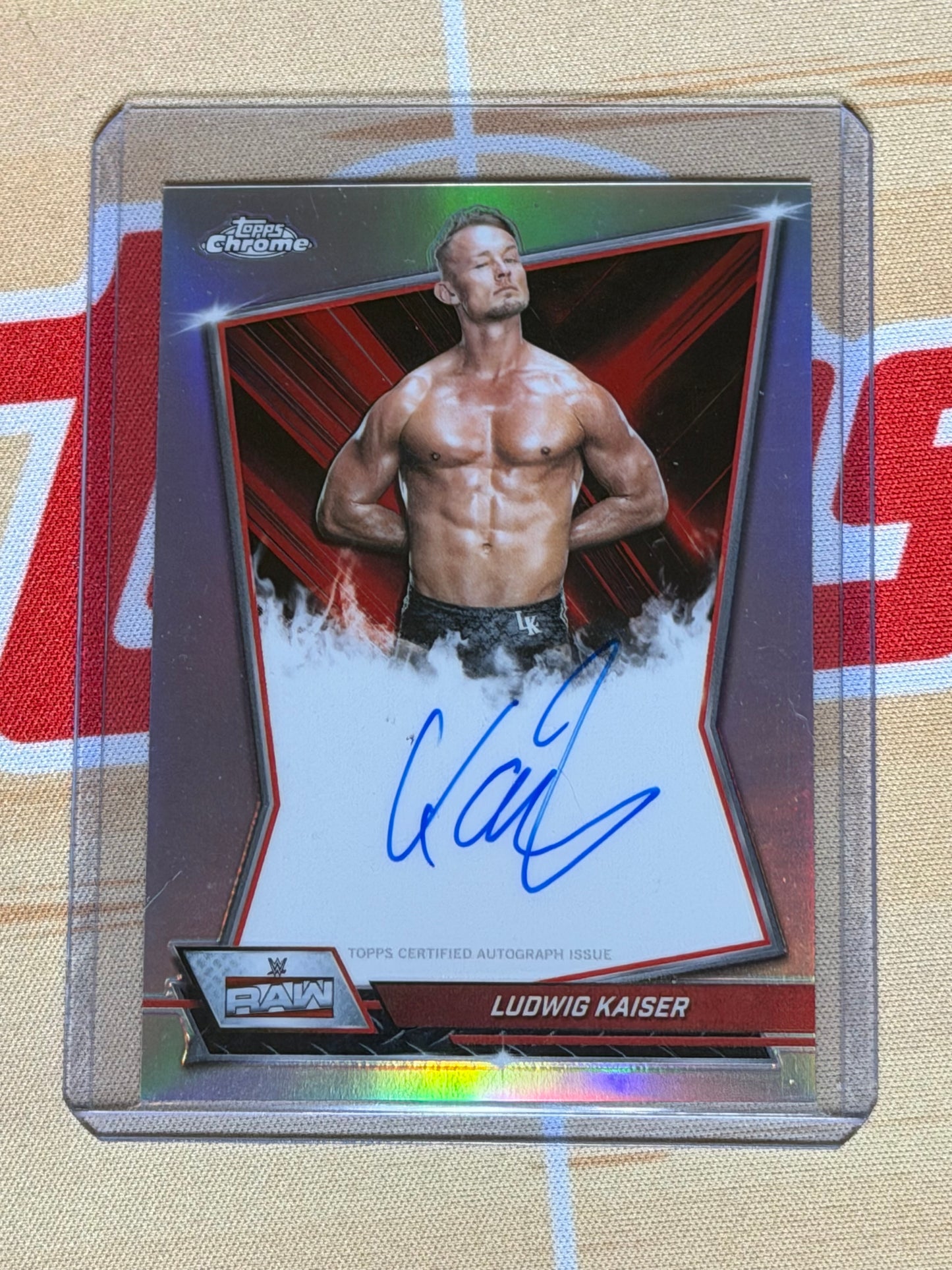 2026 TOPPS CHROME WWE LUDWIG KAISER RED BRAND REFRACTOR ON CARD AUTOGRAPH