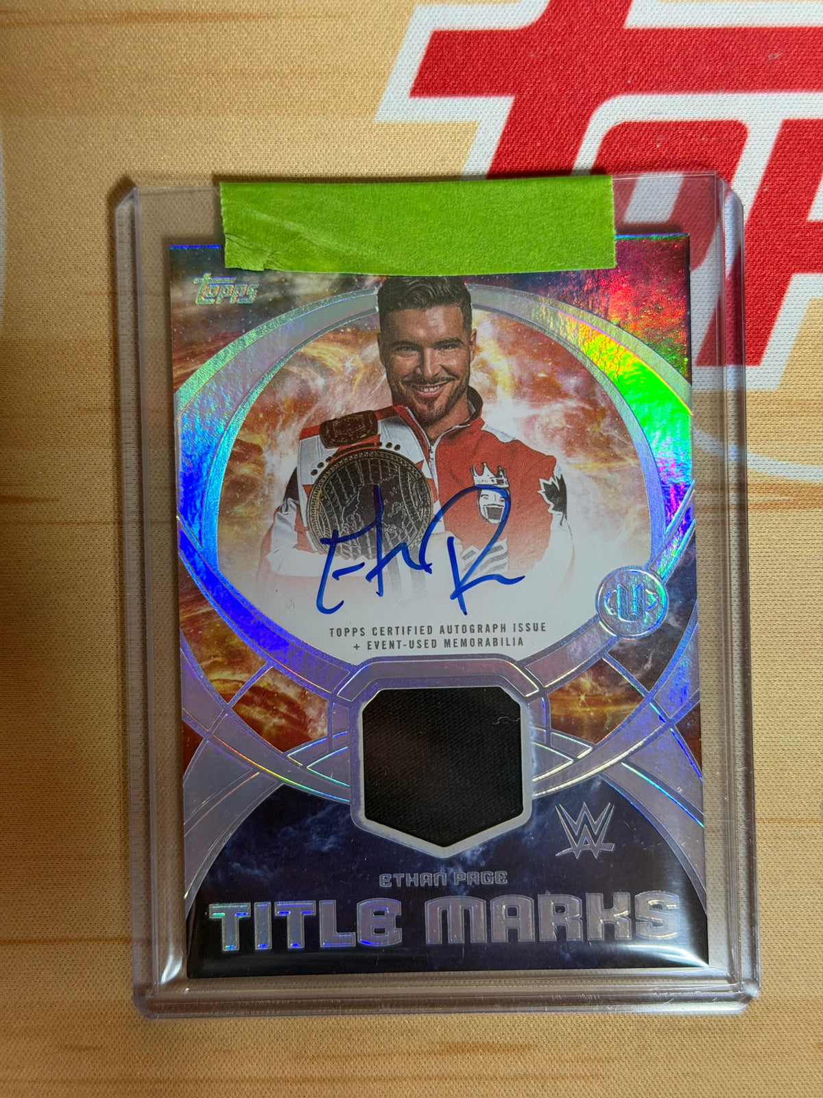 26 ETHAN PAGE TOPPS WWE UNIVERSE TITLE MARKS RELIC SIGNATURE AUTO!!