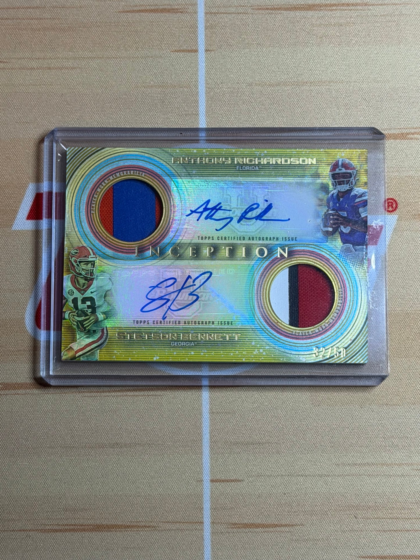 22-23 BOWMAN U INCEPTION RICHARDSON BENNETT GOLD DUAL RELIC DUAL AUTO 32/50