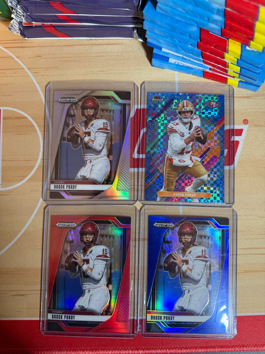 25 BROCK PURDY 4 CARD LOT