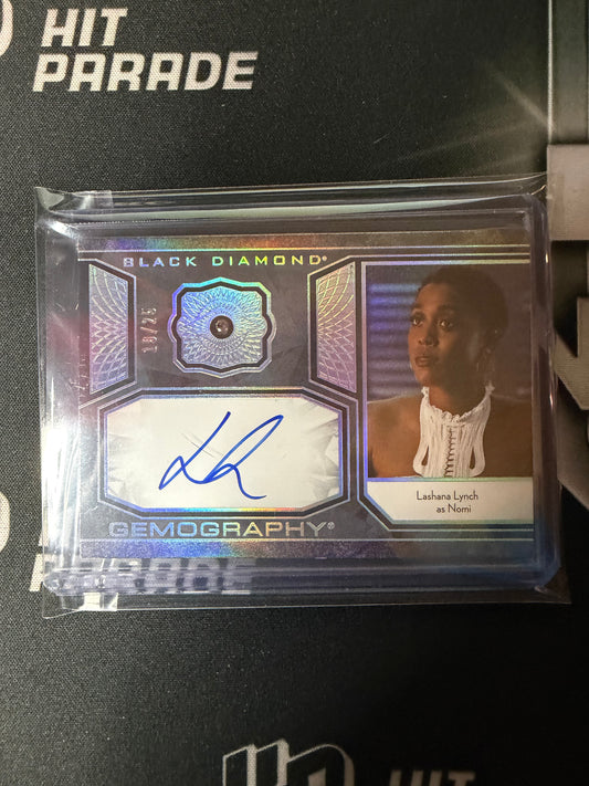 2023 BLACK DIAMOND JAMES BOND 007 LASHANA LYNCH AS NOMI GEMOGRAPHY AUTOGRAPH