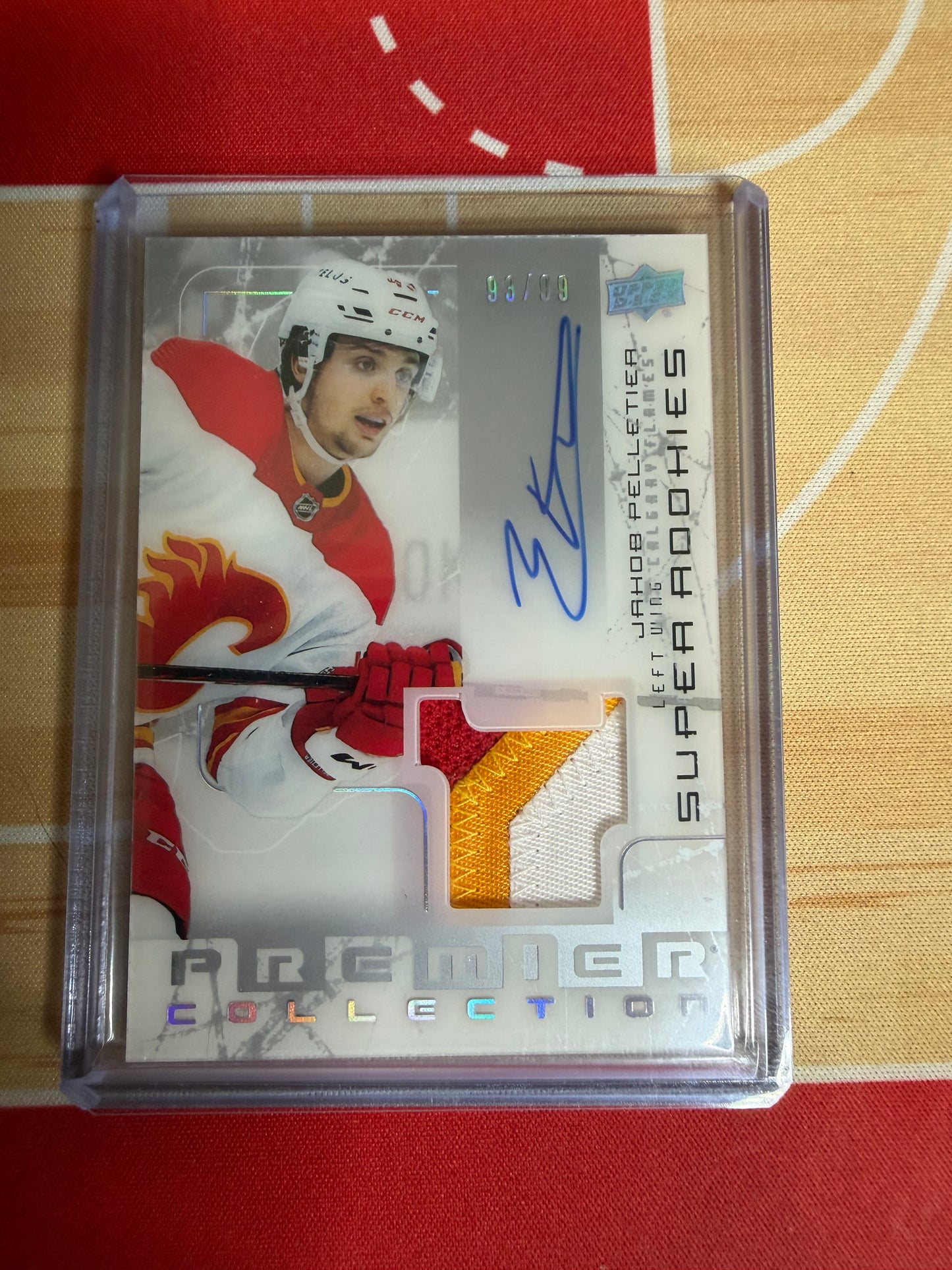 23-24 UD PREMIER JAKOB PELLETIER SUPER ROOKIES PATCH AUTO 93/99