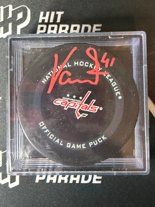 VITEK VANACEK AUTOGRAPHED WASHINGTON CAPITALS HOCKEY PUCK