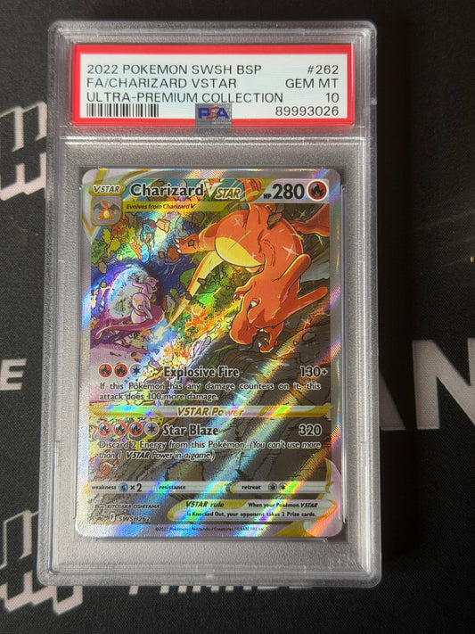 22 POKEMON SWSH BSP FA/CHARIZARD VSTAR ULTRA-PREMIUM COLLECTION #262 PSA 10