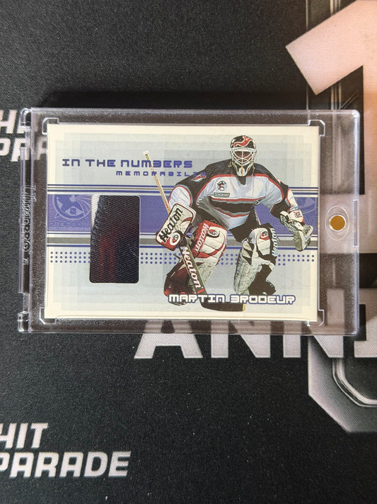 2000-01 BE A PLAYER IN THE NUMBERS MEMORABILIA MARTIN BRODEUR
