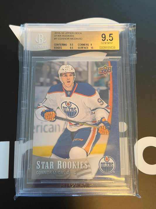 15-16 UD STAR ROOKIES #1 CONNOR MCDAVID BGS 9.5