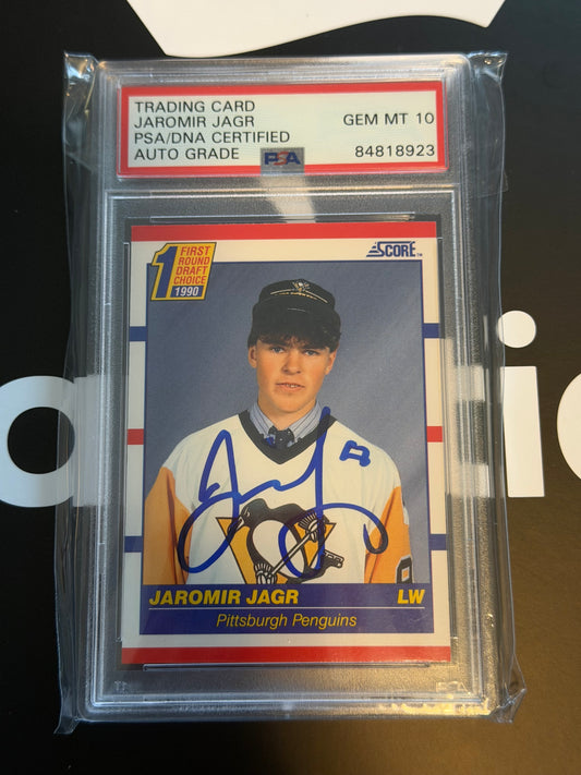 90-01 SCORE JAROMIR JAGR PSA 10 AUTOGRAPH PSA/DNA