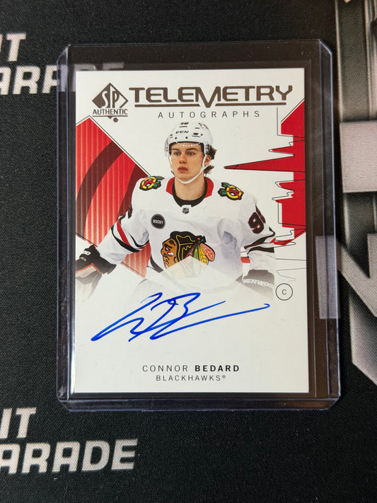 24-25 UD SP AUTHENTIC TELEMETRY CONNOR BEDARD AUTOGRAPH