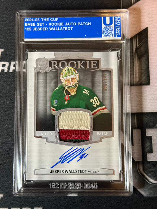 2024 UPPER DECK THE CUP #122 JESPER WALLSTEDT ROOKIE PATCH AUTO RC 066/249
