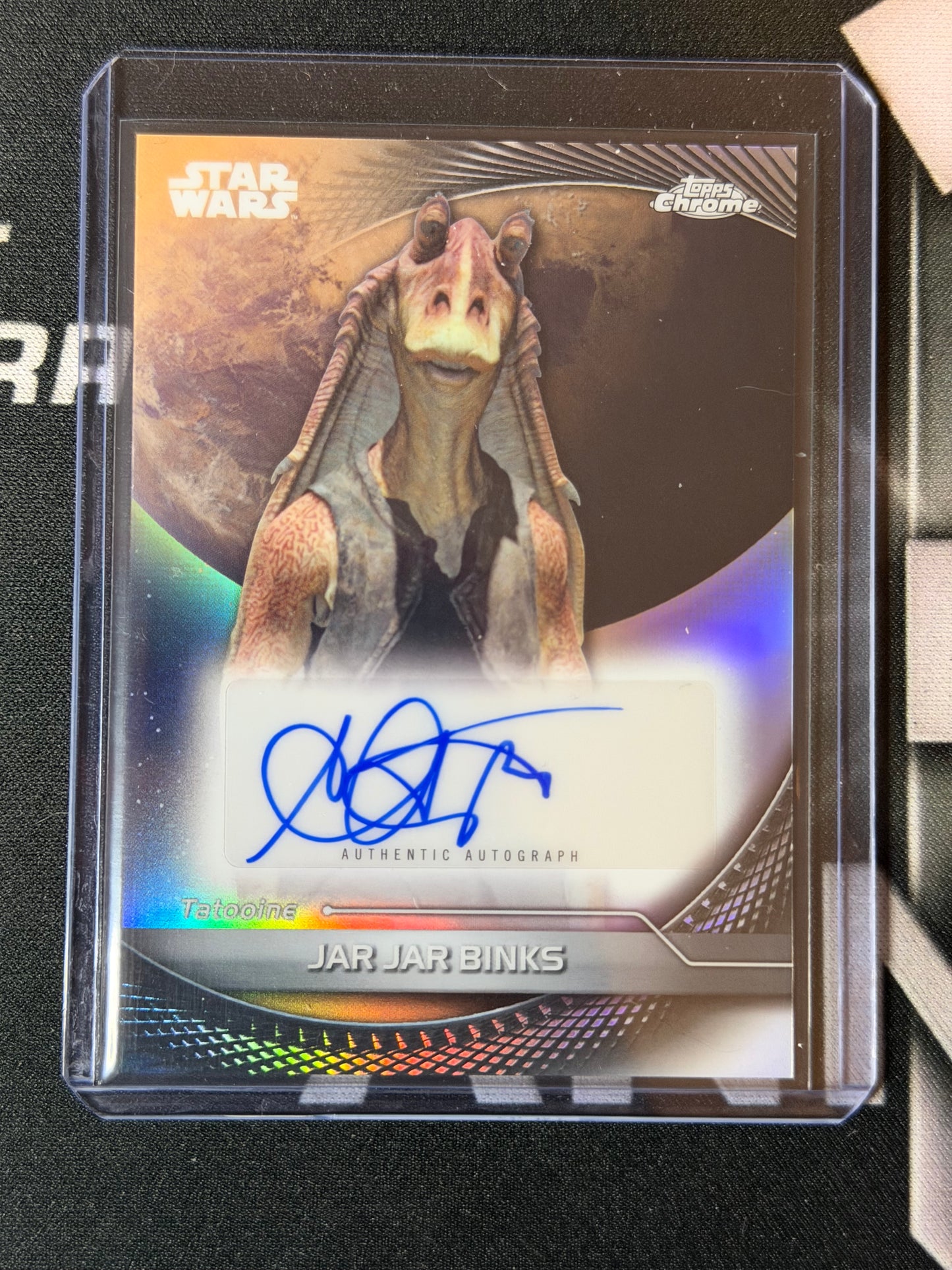 25 STAR WARS HYPERSPACE JAR JAR BINKS AUTOGRAPH (AHMED BEST) REFRACTOR