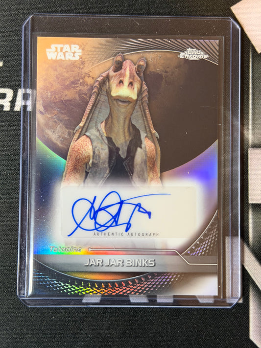 25 STAR WARS HYPERSPACE JAR JAR BINKS AUTOGRAPH (AHMED BEST) REFRACTOR
