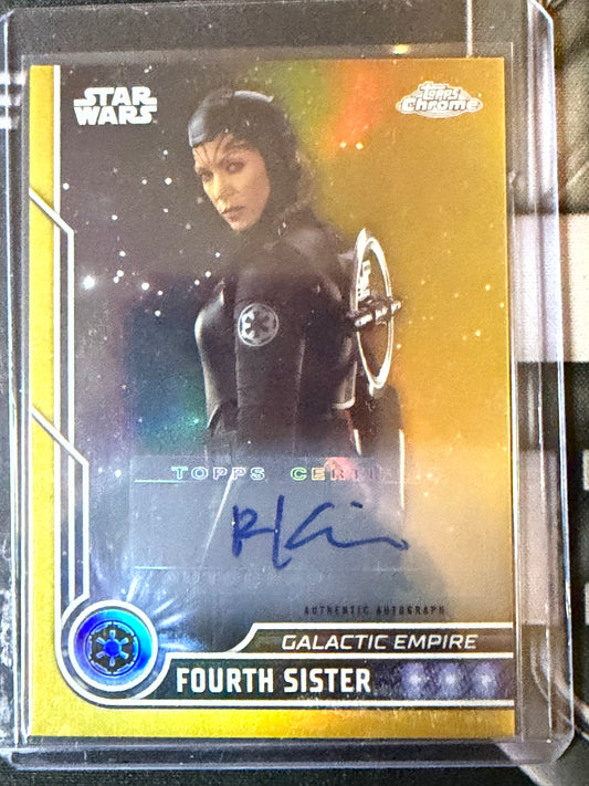 23 TOPPS CHROME STAR WARS GOLD REFRACTOR FOURTH SISTER AUTO 17/50