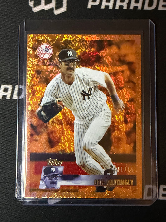 25 TOPPS ARCHIVES ORANGE HOT FOILBOARD 11/15 DON MATTINGLY