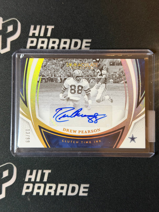 DREW PEARSON 2025 IMMACULATE CLUTCH TIME INK AUTOGRAPH AUTO 13/99