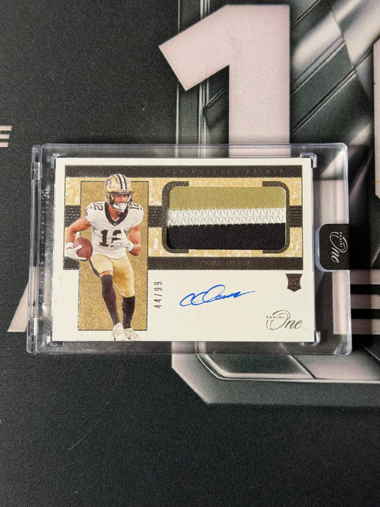 22 PANINI ONE CHRIS OLAVE ROOKIE PATCH AUTO 44/99