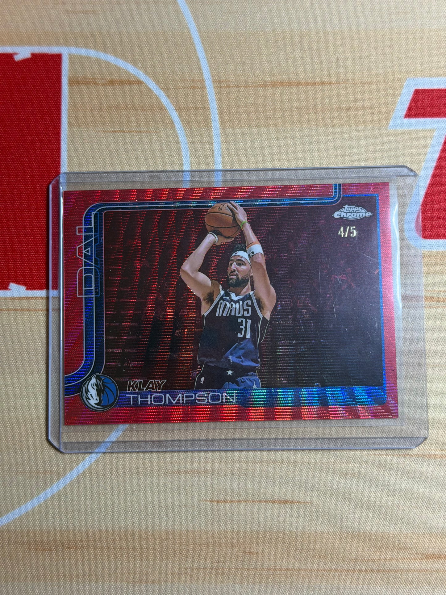 25-26 TOPPS CHROME BKB KLAY THOMPSON RED WAVE 4/5