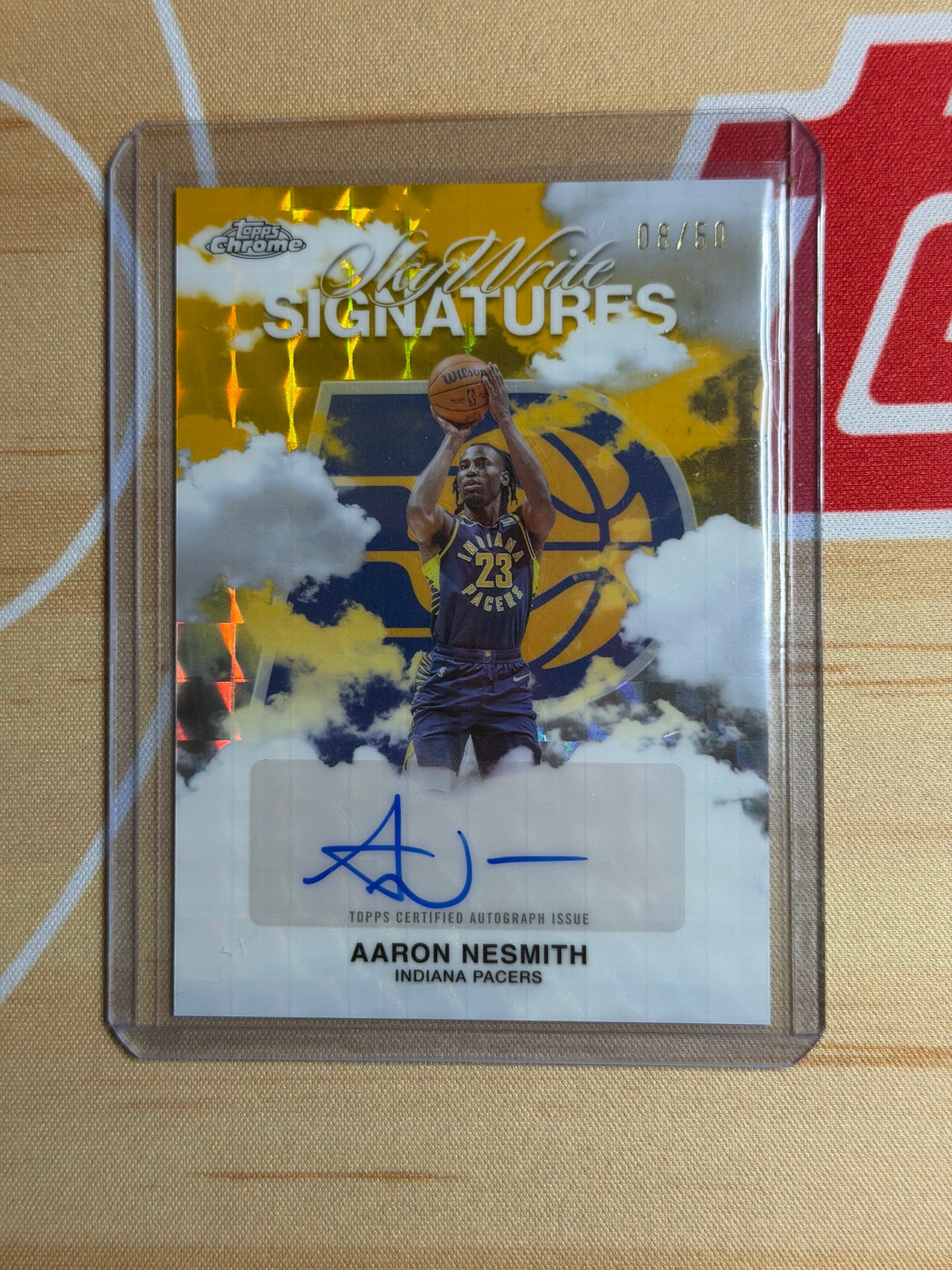 25-26 TOPPS CHROME BKB - SKY-WRITE SIGNATURES AARON NESMITH GOLD /50