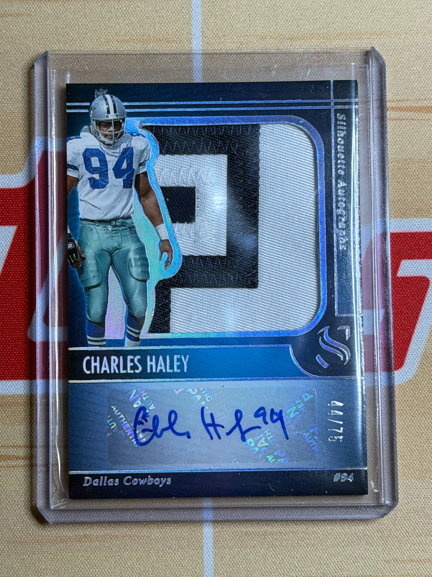 25 SILHOUETTE FB CHARLES HALEY AUTUGRAPH PATCH 44/75