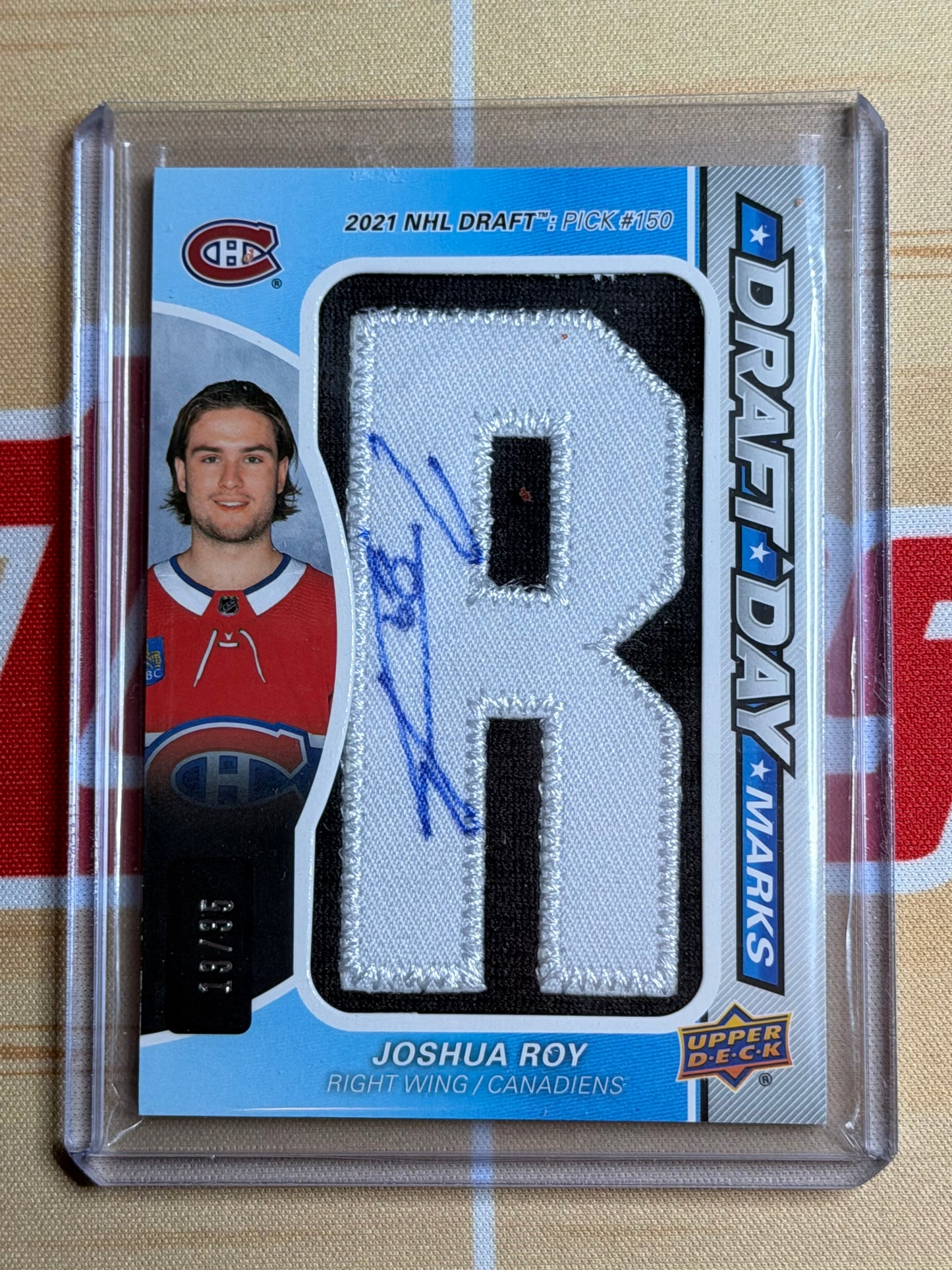 24-25 SP GAME USED DRAFT DAY MARKS JOSHUA ROY AUTO 13/35