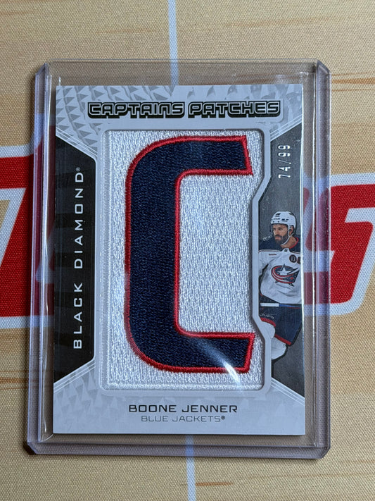 25-26 UD BLACK DIAMOND CAPTAINS PATCHES BOONE JENNER 74/99