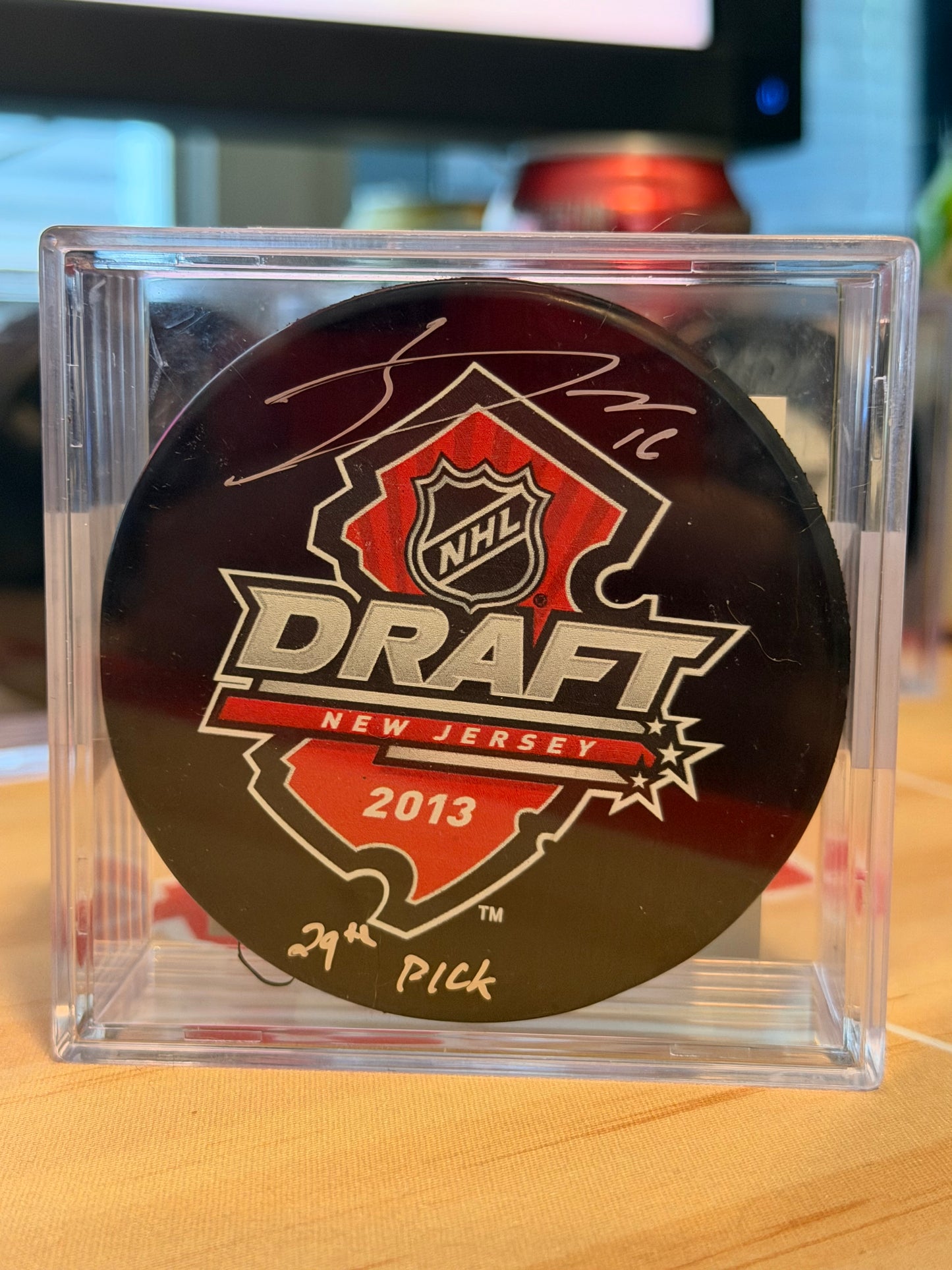 JASON DICKINSON AUTOGRAPHED INSCRIBED 2013 NHL DRAFT PUCK COA EAST COAST